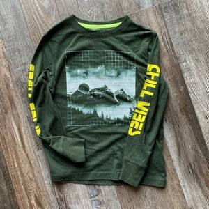 Boys Green Graphic Shirt